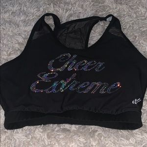 Cheer extreme sports bra